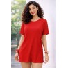 Classic Red Women’s T-Shirt Dress | Soft Textured Casual Mini Dress
