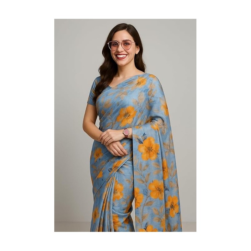 Green Floral Saree for Women – Printed Casual & Party Wear
