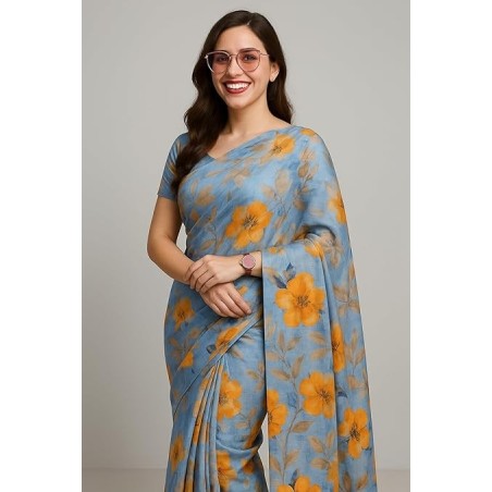 Green Floral Saree for Women – Printed Casual & Party Wear