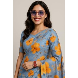 Green Floral Saree for Women – Printed Casual & Party Wear