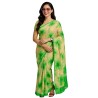 Women’s Green & Beige Printed Saree | Soft Lightweight Casual Wear Saree