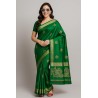 Women’s Dark Green Saree with Golden Border | Festive & Party Wear