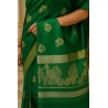 Women’s Dark Green Saree with Golden Border | Festive & Party Wear