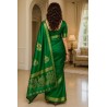Women’s Dark Green Saree with Golden Border | Festive & Party Wear