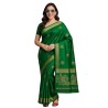 Women’s Dark Green Saree with Golden Border | Festive & Party Wear